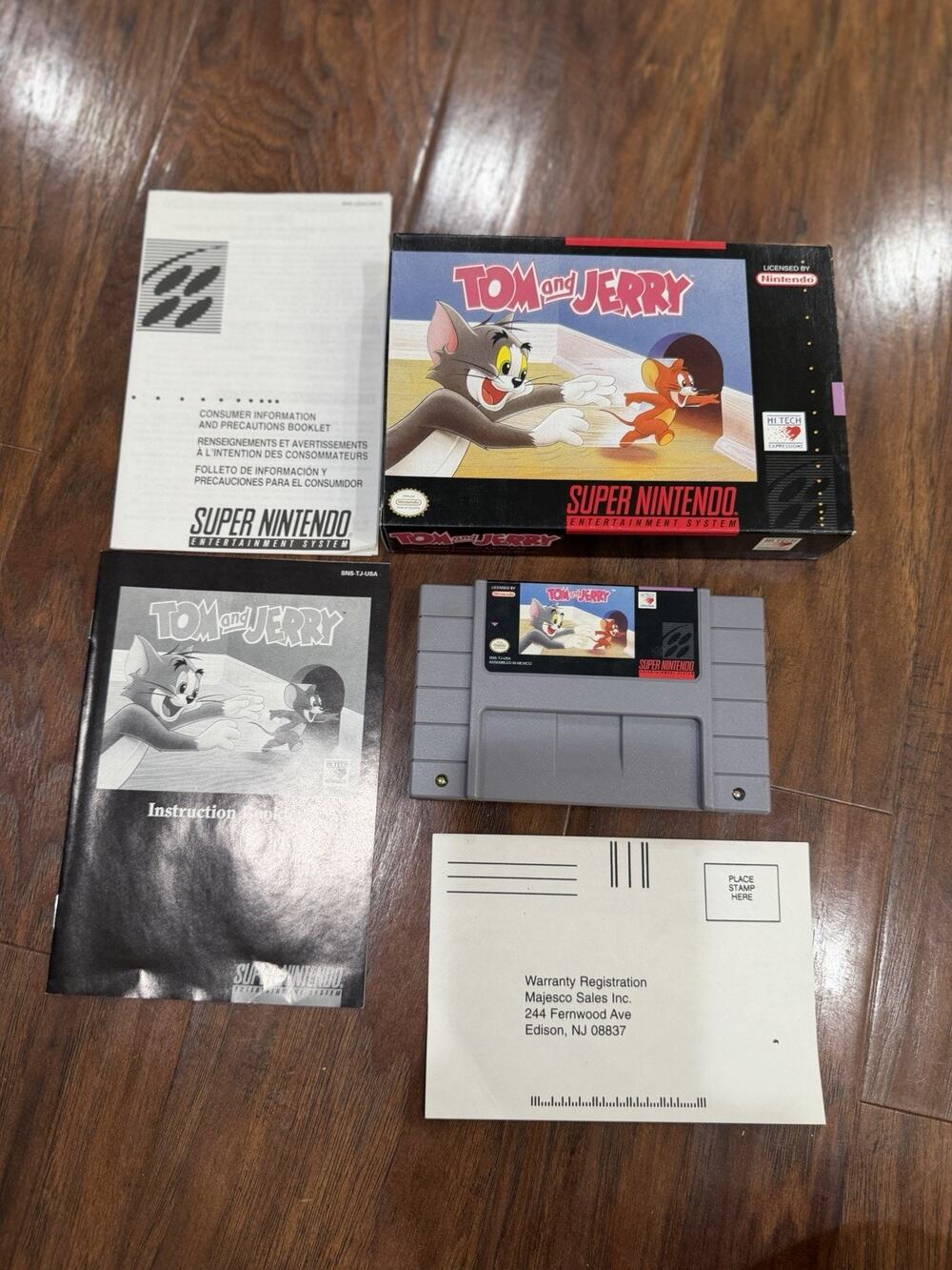TOM AND JERRY FIRST PRINT SNES SUPER NINTENDO COMPLETE IN BOX W REG & INSERTS